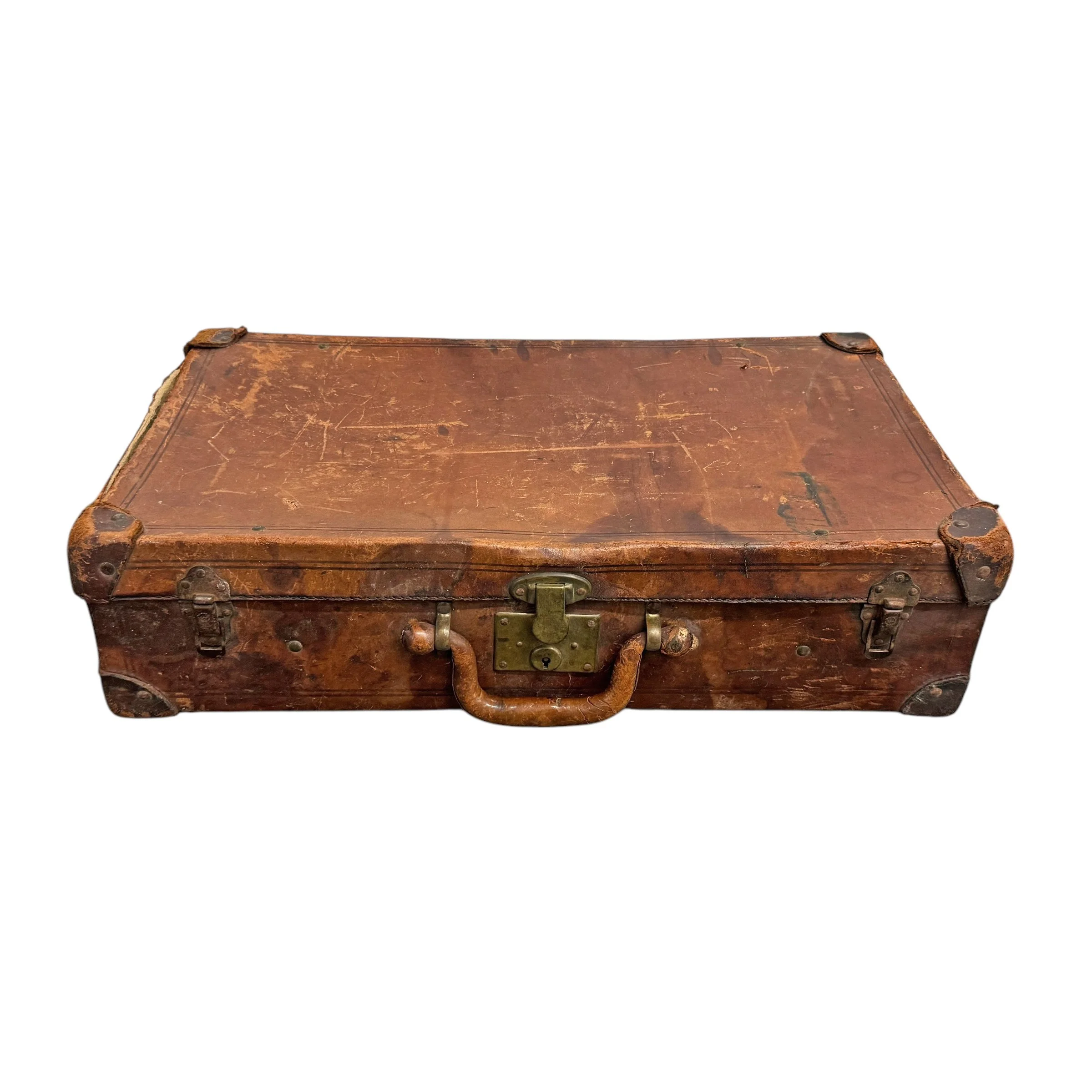 19th Century English Leather Suitcase — RIGHT | PROPER